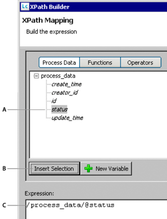 Detail of XPath Builder dialog box